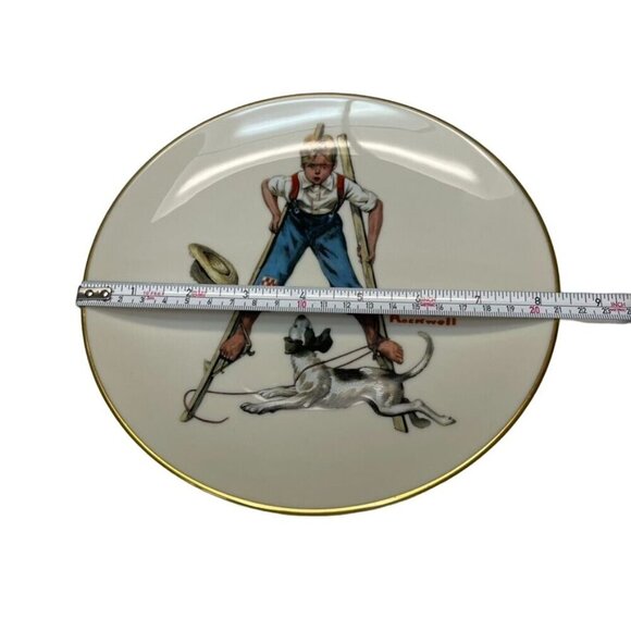 Norman Rockwell Saturday Evening Post Classics Boy On Stilts Plate By Gorham - Picture 4 of 4